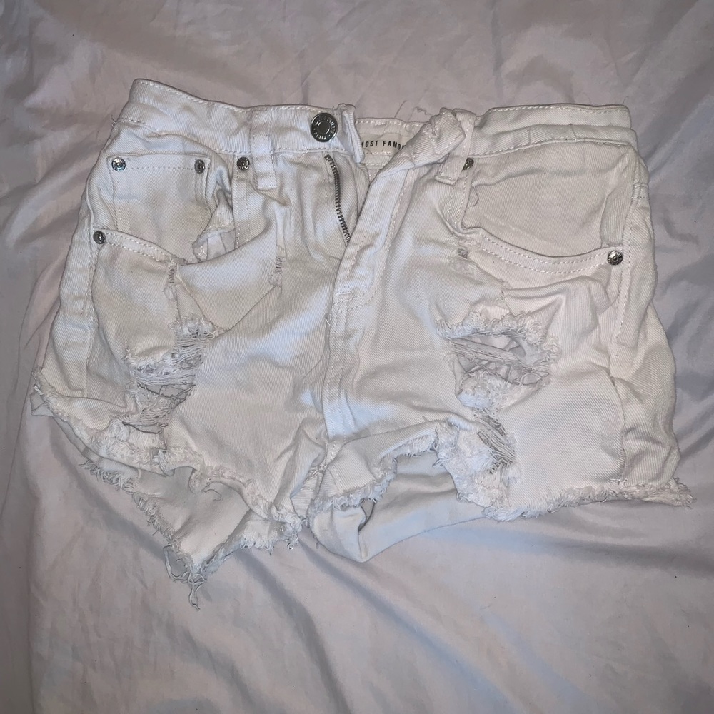 White jean shorts